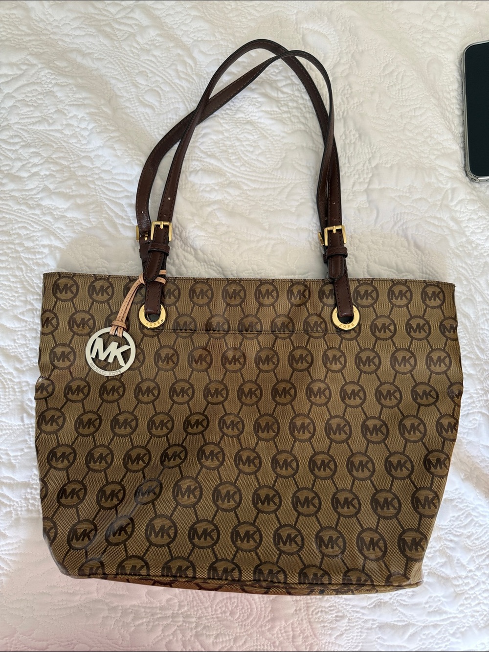 Michael Kors Jet Set Tote with Gold Accents
